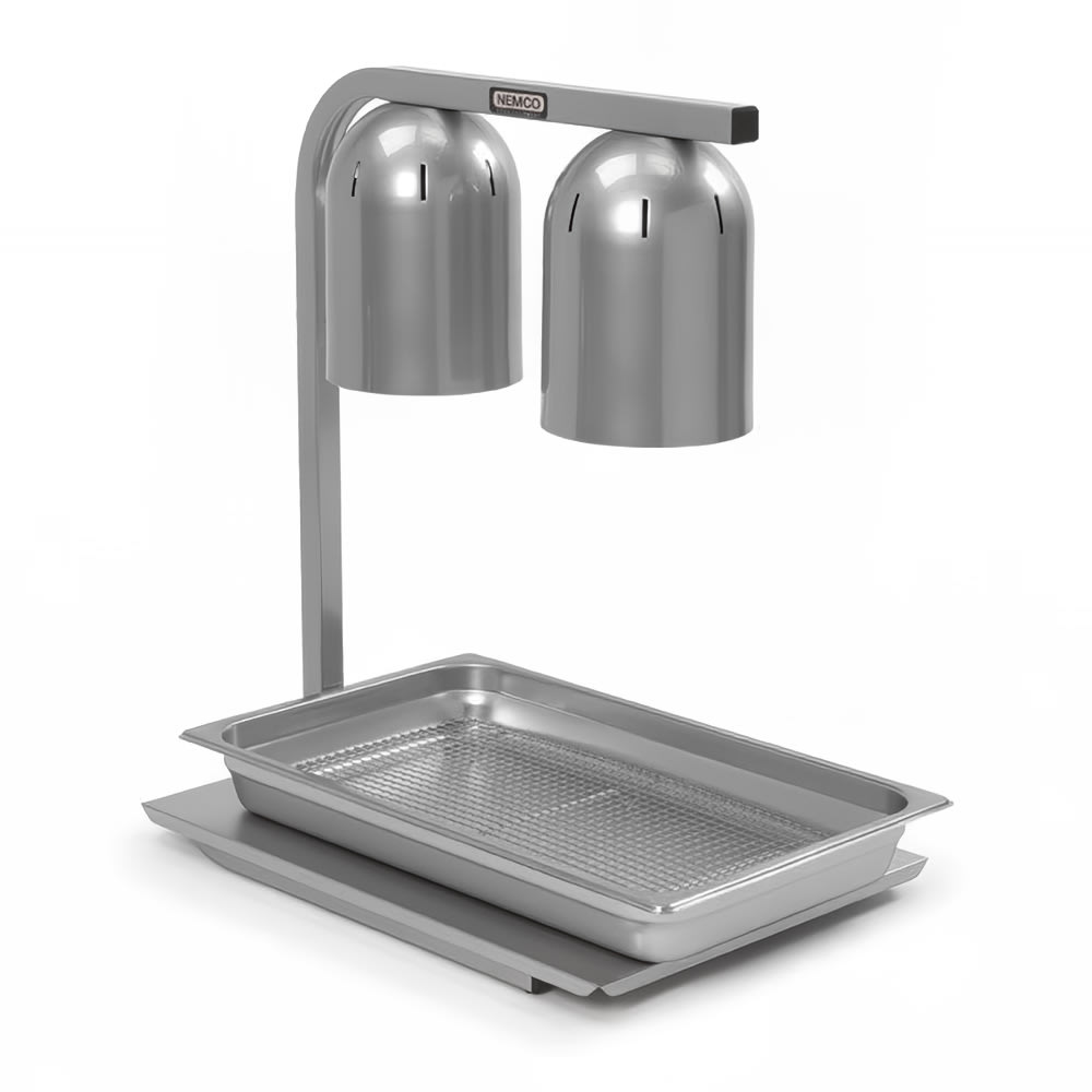 Nemco 6000A-2 2 Bulb Heat Lamp w/ Adjustable Arm, Steel/Aluminum, 120v