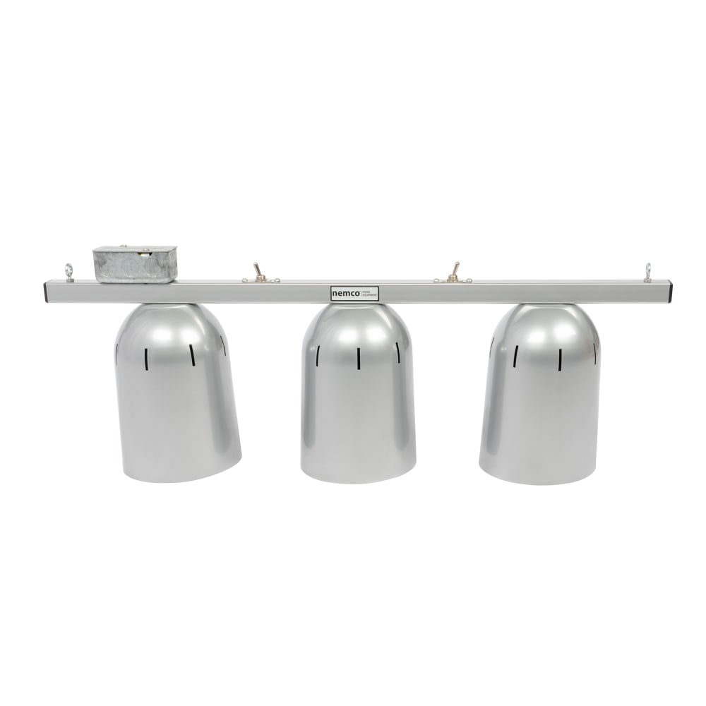 Nemco 6006-3 30 3/4" Track Mount Heat Lamp w/ (3) Lamps - Lower Switch, Silver, 120v