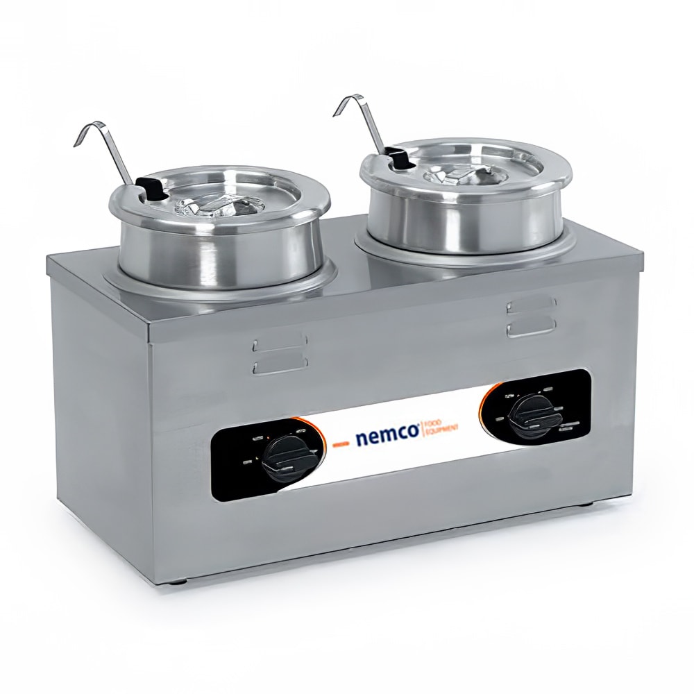 Nemco 6120A-CW-ICL (2) 4 qt Countertop Soup Warmer w/ Thermostatic Controls, 120v