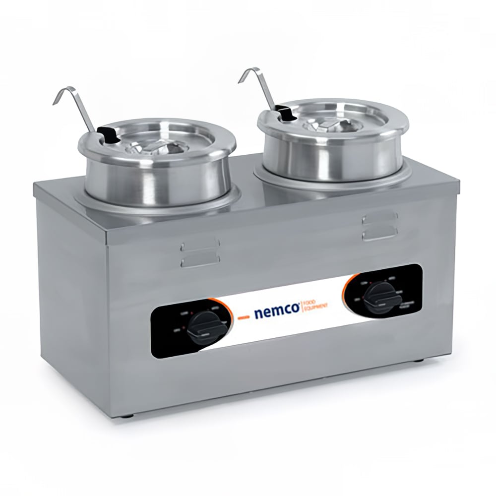 Nemco 6120A-ICL-220 (2) 4 qt Countertop Soup Warmer w/ Thermostatic Controls, 220v/1ph