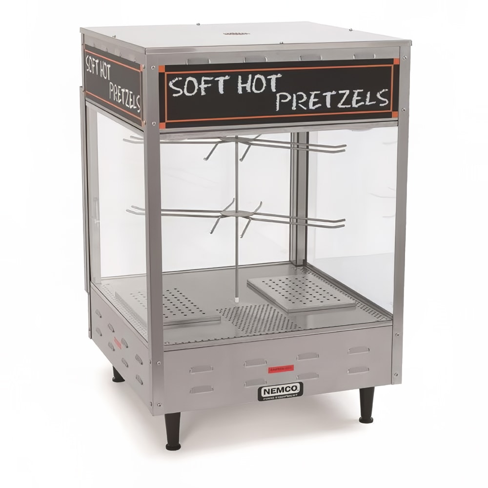 Nemco 6453 Revolving Pretzel Merchandiser - Thermostat Control, Illuminated, 33 7/8 x 22 1/4"
