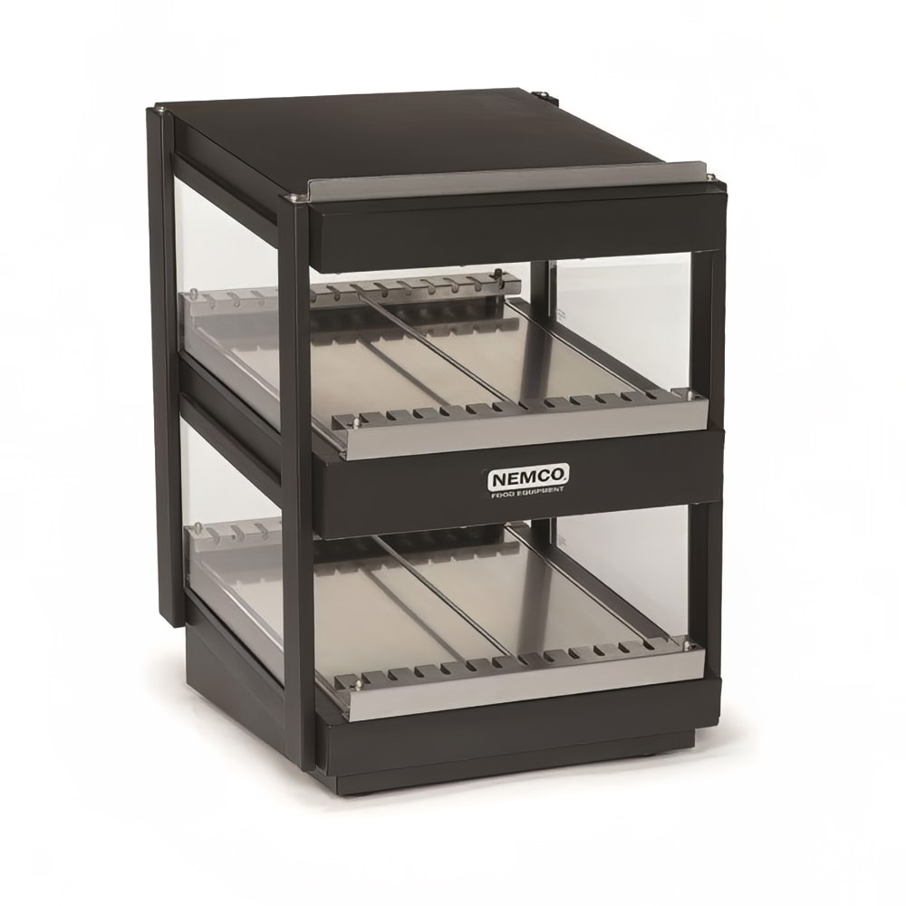 Nemco 6480-18S-B 18" Self Service Countertop Heated Display Shelf - (2) Shelves, 120v