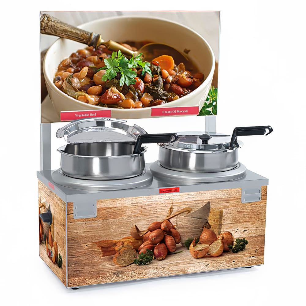 Nemco 6510A-2D7P (2) 7 qt Countertop Soup Warmer w/ Thermostatic Controls, 120v