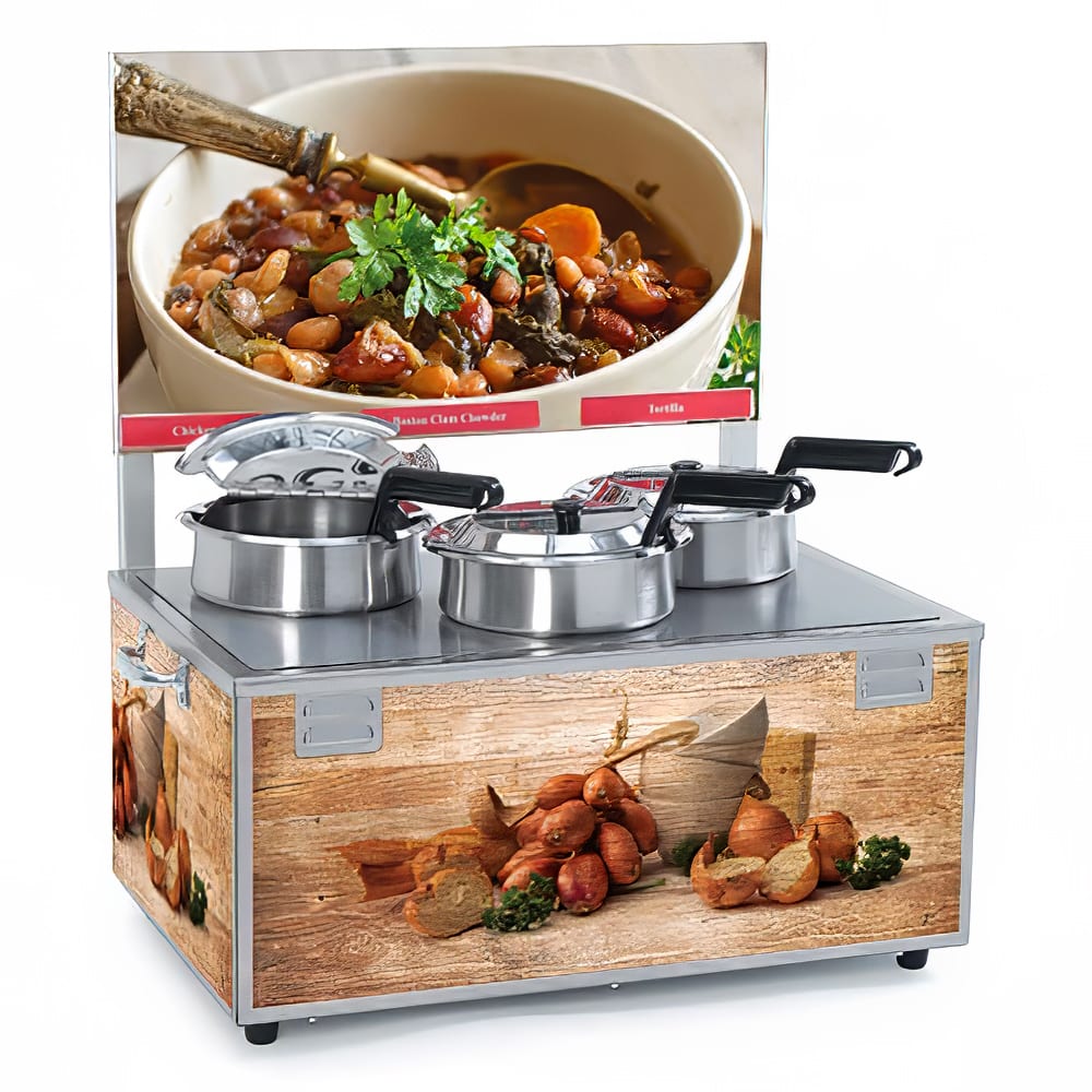 Nemco 6510-T4 (3) 4 qt Countertop Soup Warmer w/ Thermostatic Controls, 120v