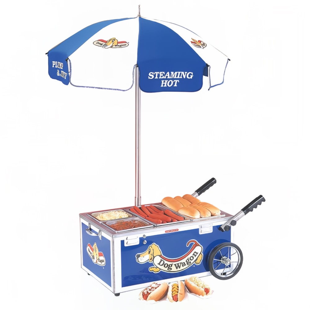 Nemco 6550-DW2 Mini Countertop Hot Dog Steamer Cart w/ Pan Configuration #2, 120v/1ph, Blue