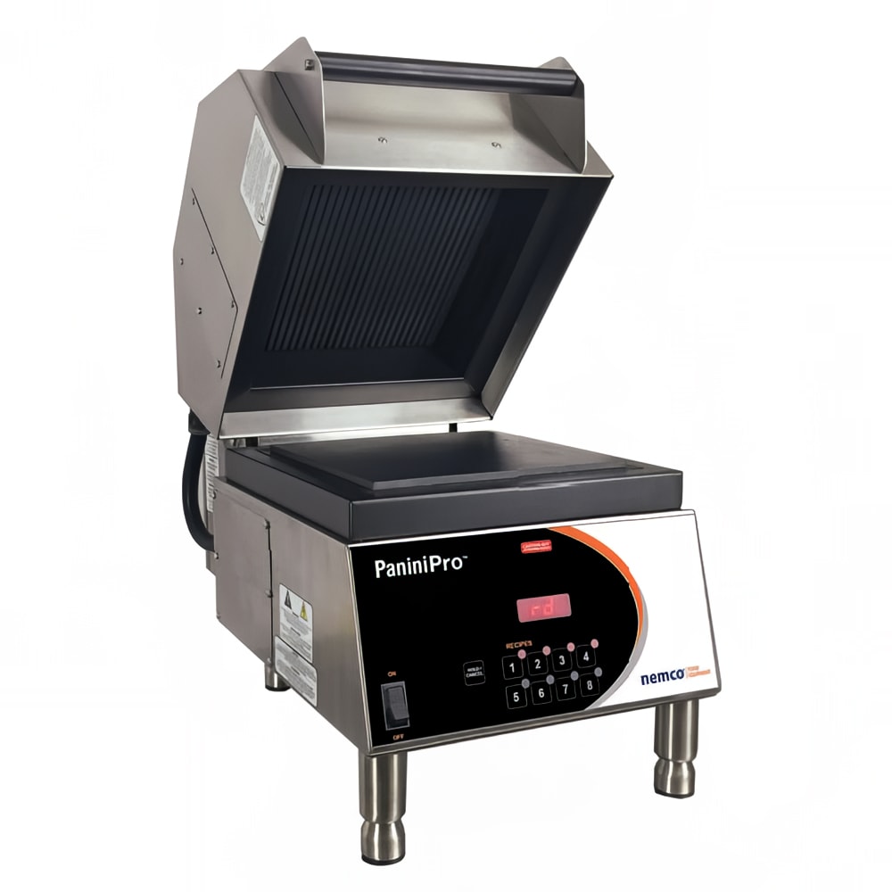 Nemco 6900-240-GF Single Commercial Panini Press w/ Aluminum Grooved & Smooth Plates, 240v/1ph