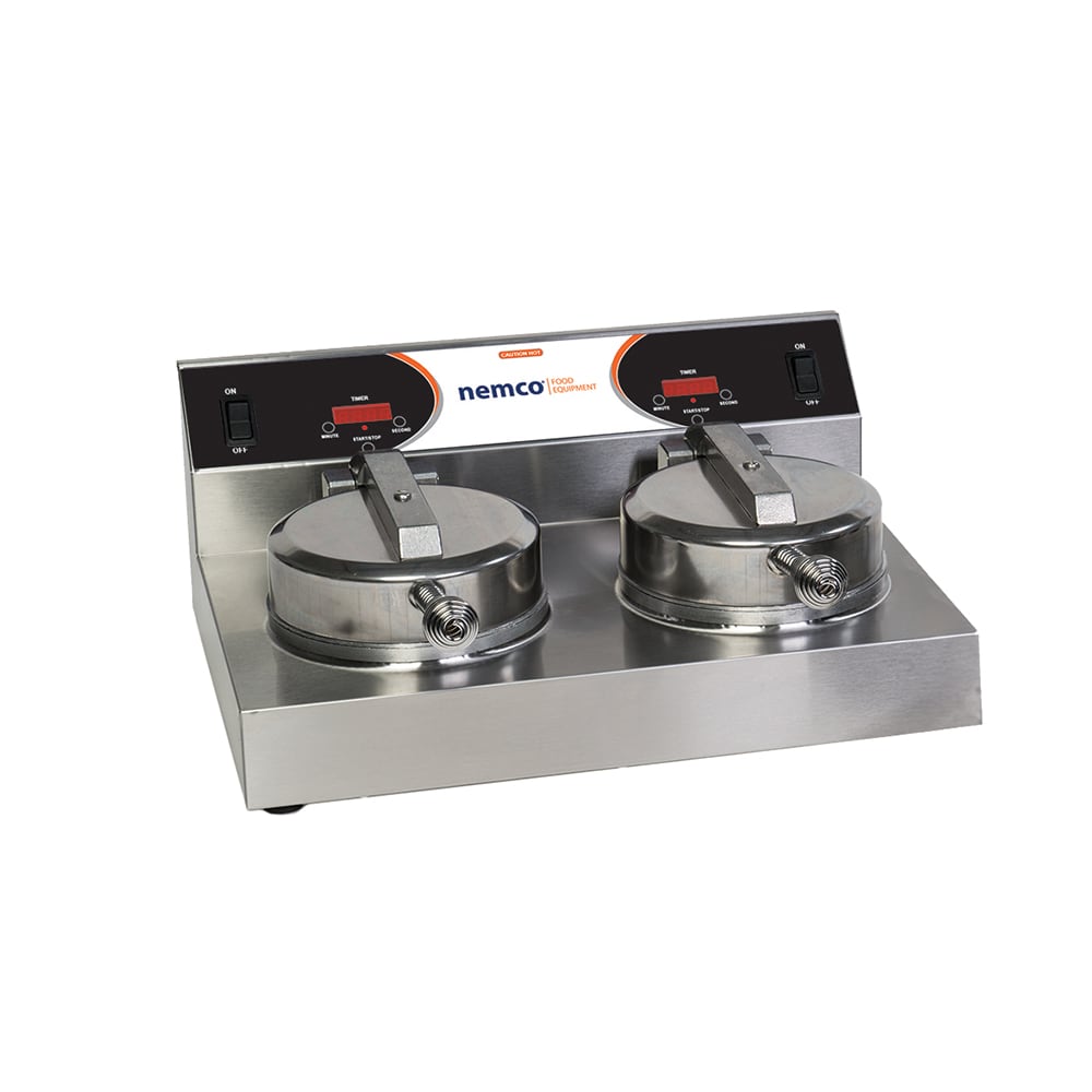 Nemco 7000A-2 Double Classic American Waffle Maker w/ Cast Aluminum Grids, 1780W