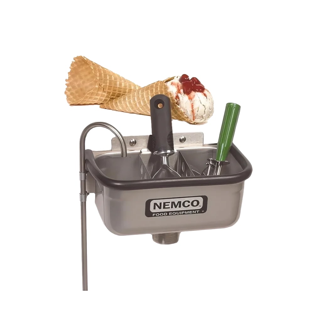 Nemco 77316-10A 10" Spade Cleaning Well w/ 3/8" Round Spigot & Rubber Bumper, Stainless