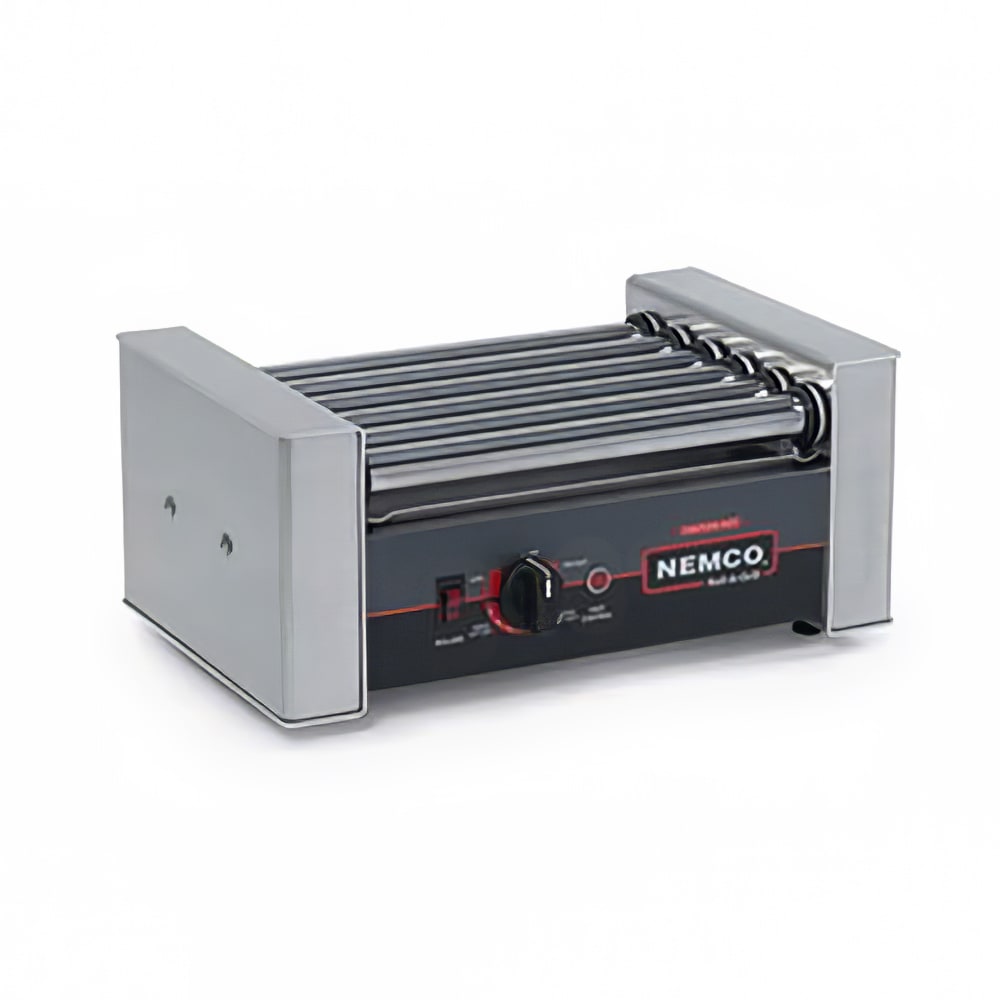 Nemco 8010SX-220 10 Hot Dog Roller Grill w/ Manual Controls - Flat Top, 220v