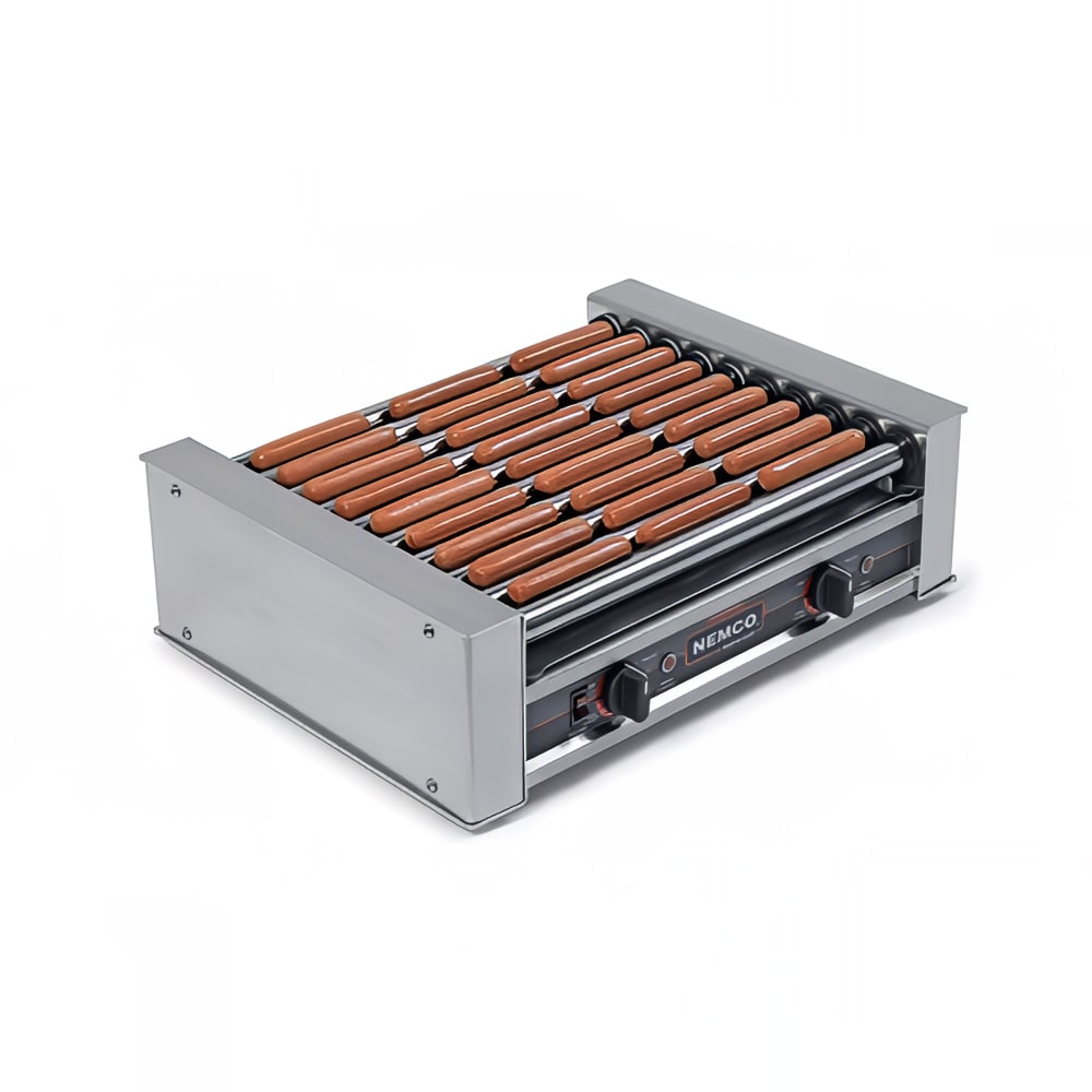 Nemco 8018-220 18 Hot Dog Roller Grill w/ Manual Controls - Flat Top, 220v
