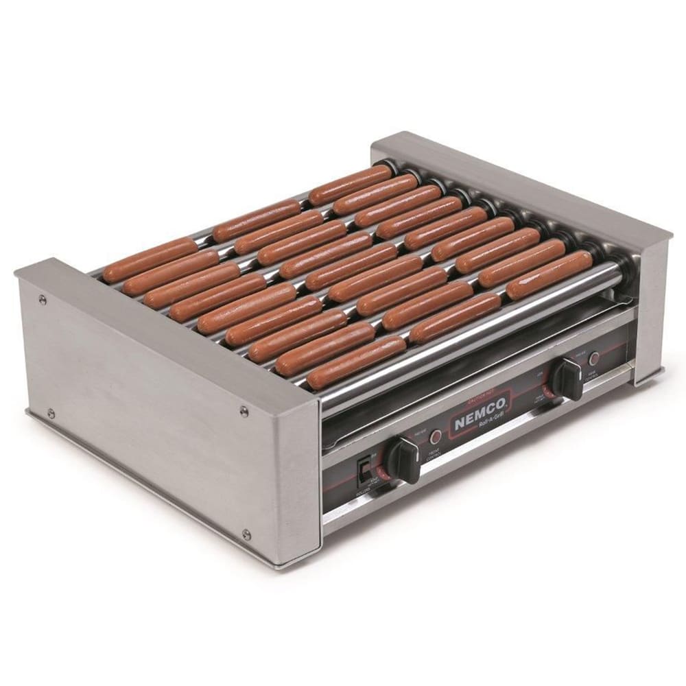 Nemco 8027-220 27 Hot Dog Roller Grill w/ Manual Controls - Flat Top, 220v