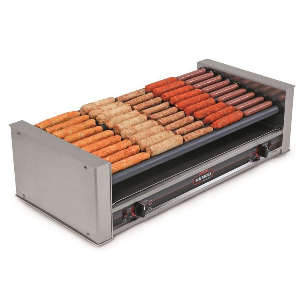 Nemco 8027-SLT-220 27 Hot Dog Roller Grill w/ Manual Controls - Slanted Top, 220v