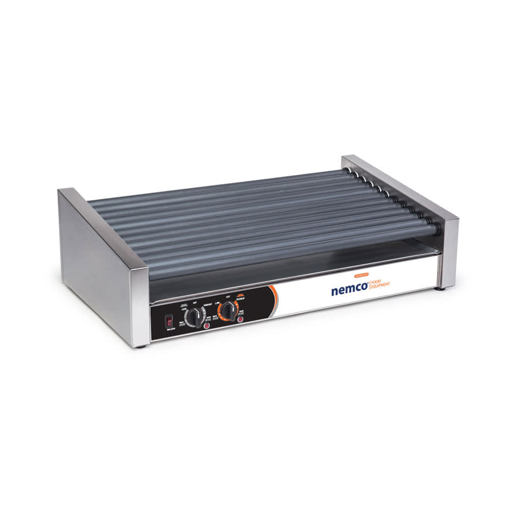 Nemco 8036SX-SLT-220 36 Hot Dog Roller Grill w/ Manual Controls - Slanted Top, 220v
