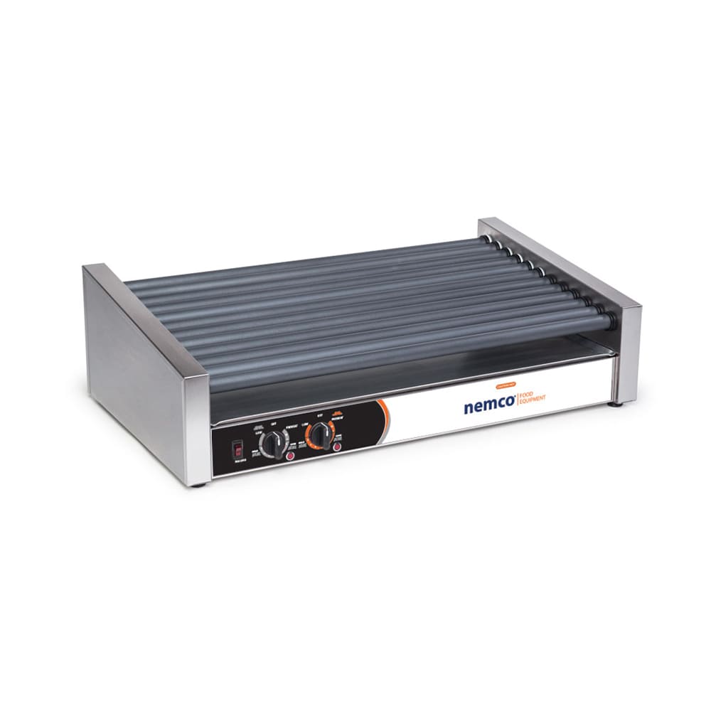 Nemco 8045SXW 45 Hot Dog Roller Grill w/ Manual Controls - Flat Top, 120v