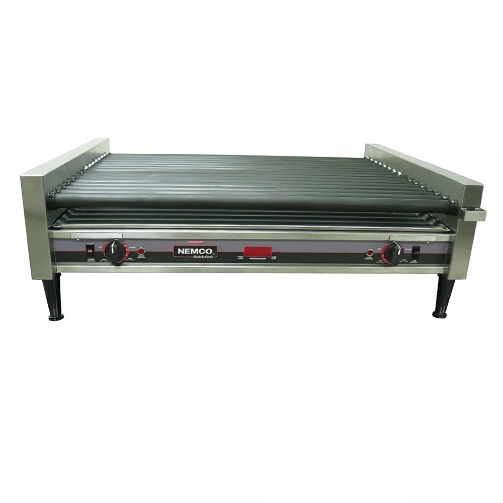 Nemco 8075SXW-SLT-RC 75 Hot Dog Roller Grill w/ Manual Controls - Slanted Top, 120v