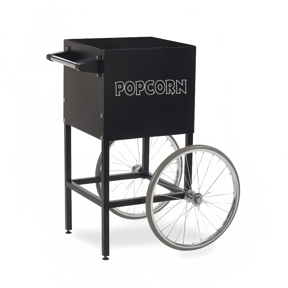 Global Solutions Cart w/ Storage Compartment for 4 oz Popcorn Machine - 18" Wheels, Black (GS1504-C)