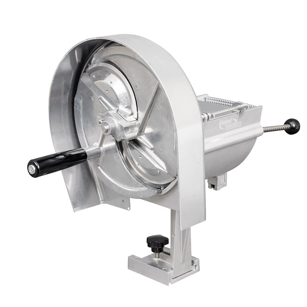 Global Solutions Aluminum Food Slicer, 1/8" to 1/2" Blade, Manual (GS4400)