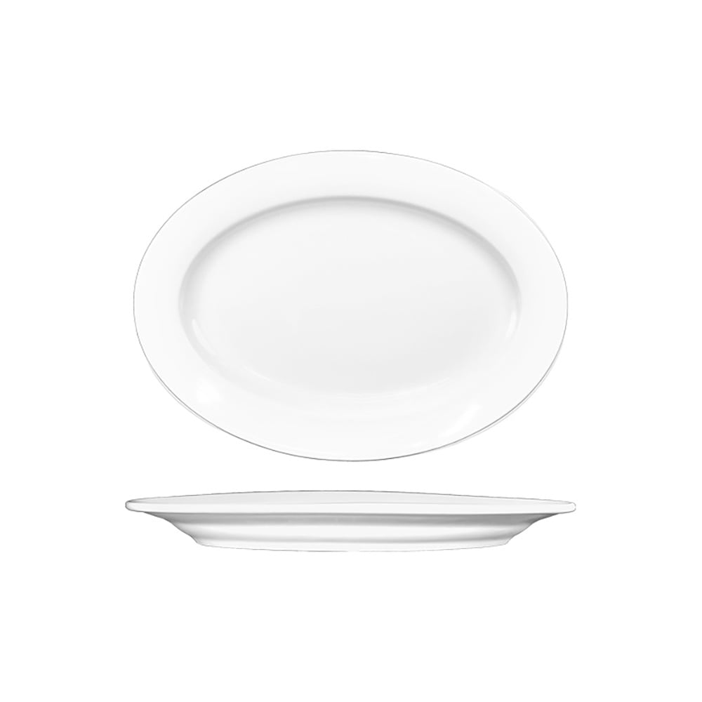 ITI 11 1/2" x 8 5/8" Oval Bristol™ Platter - Porcelain, Bright White (BL-13)