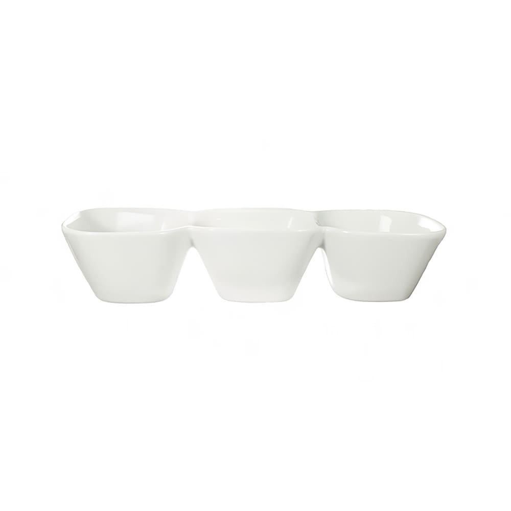 ITI 10 1/2 oz Rectangular Bristol™ Compartment Bowl - Porcelain, Bright White (BL-333)