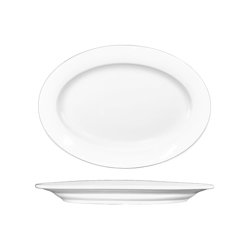 ITI 16 5/8" x 11 3/4" Oval Bristol™ Platter - Porcelain, Bright White (BL-45)