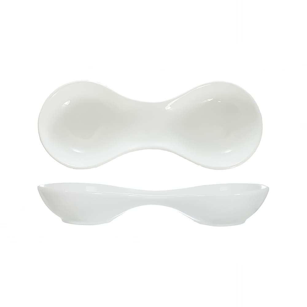 ITI 6 oz Rectangular Bristol™ Compartment Dish - Porcelain, Bright White (BL-975)