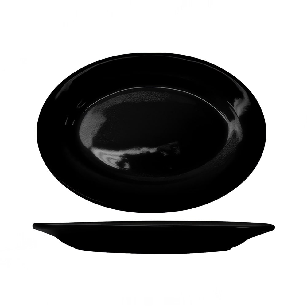 ITI 10 3/8" x 7 1/4" Oval Cancun™ Platter - Ceramic, Black (CA-12-B)