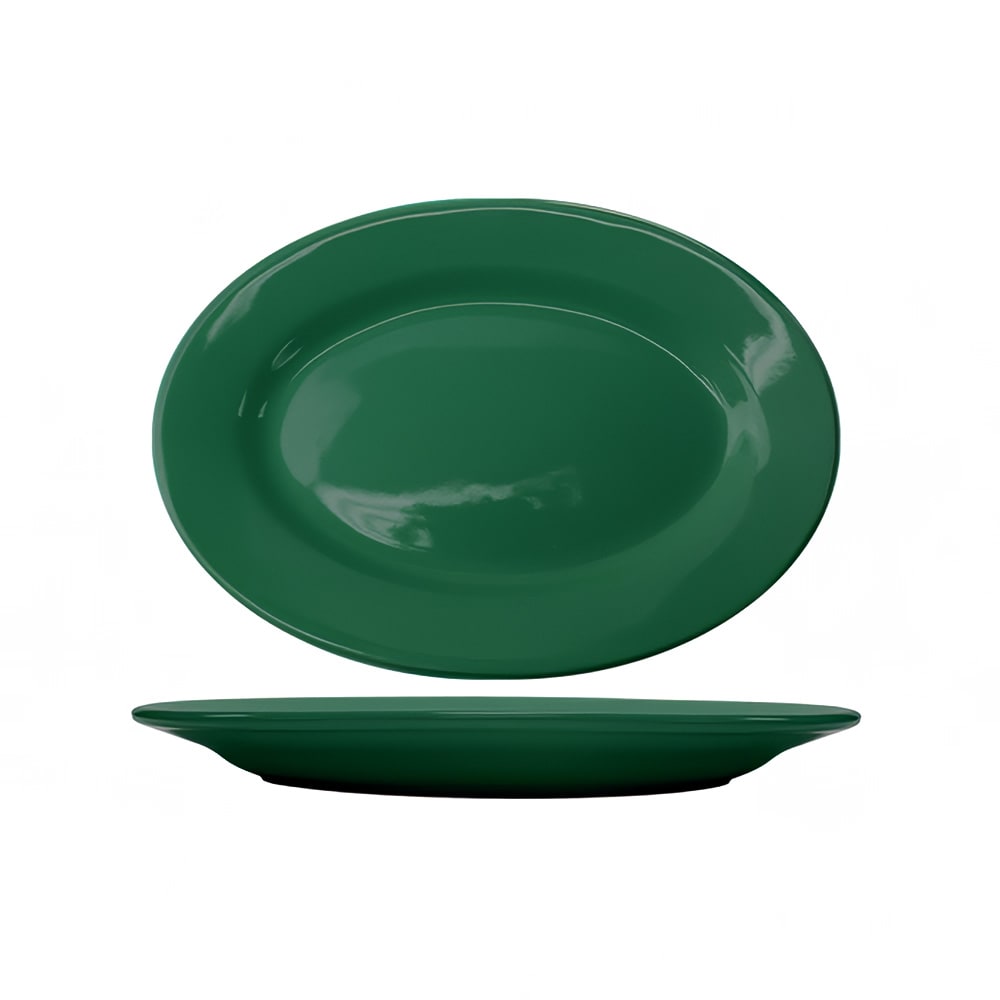 ITI 10 3/8" x 7 1/4" Oval Cancun™ Platter - Ceramic, Green (CA-12-G)