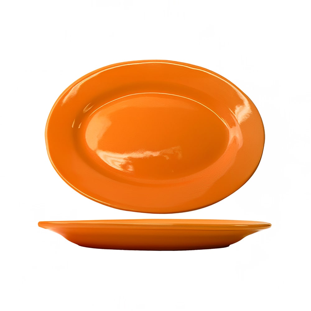ITI 10 3/8" x 7 1/4" Oval Cancun™ Platter - Ceramic, Orange (CA-12-O)
