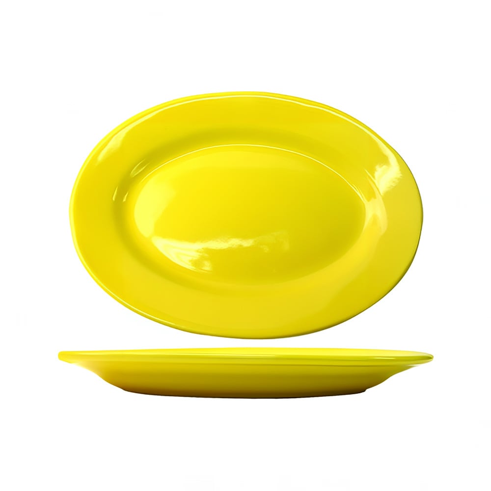 ITI 10 3/8" x 7 1/4" Oval Cancun™ Platter - Ceramic, Yellow (CA-12-Y)