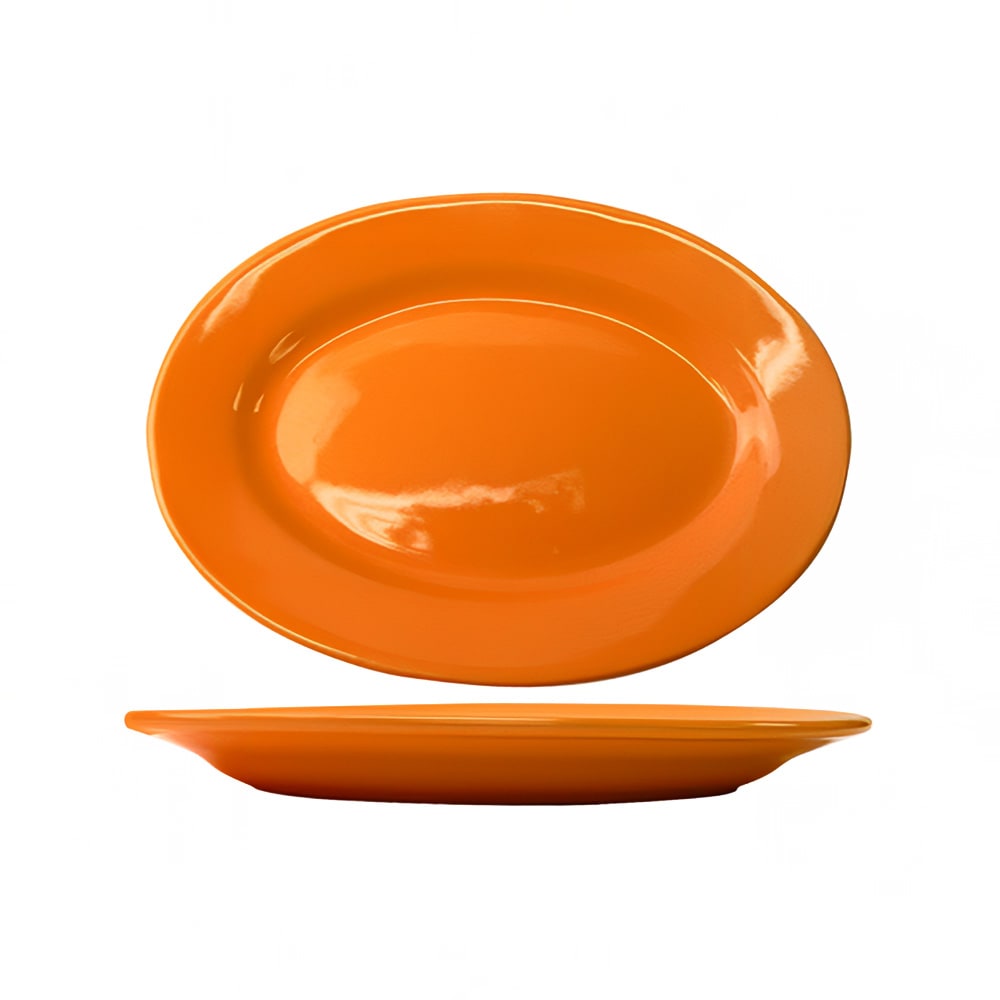 ITI 11 1/2" x 8 1/4" Oval Cancun™ Platter - Ceramic, Orange (CA-13-O)