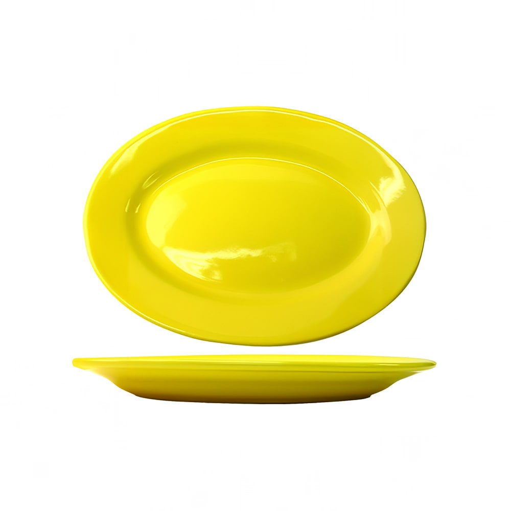 ITI 11 1/2" x 8 1/4" Oval Cancun™ Platter - Ceramic, Yellow (CA-13-Y)