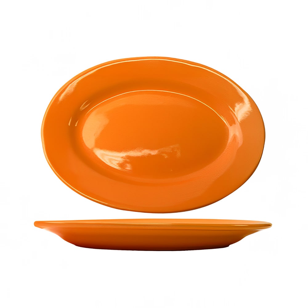 ITI 12 1/2" x 9" Oval Cancun™ Platter - Ceramic, Orange (CA-14-O)