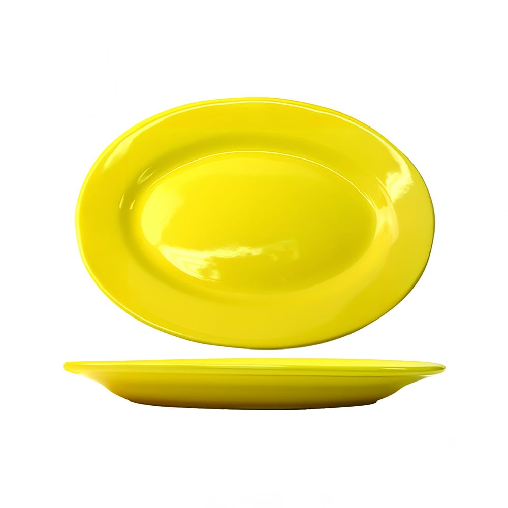 ITI 12 1/2" x 9" Oval Cancun™ Platter - Ceramic, Yellow (CA-14-Y)