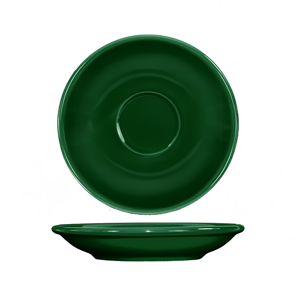 ITI 5 1/8" Round Cancun™ A.D. Saucer - Ceramic, Green (CA-36-G)