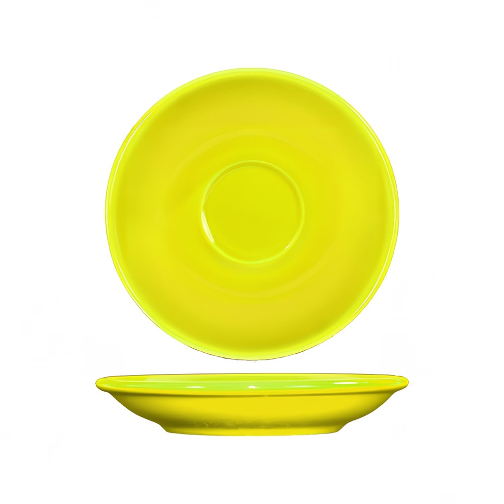 ITI 5 1/8" Round Cancun™ A.D. Saucer - Ceramic, Yellow (CA-36-Y)
