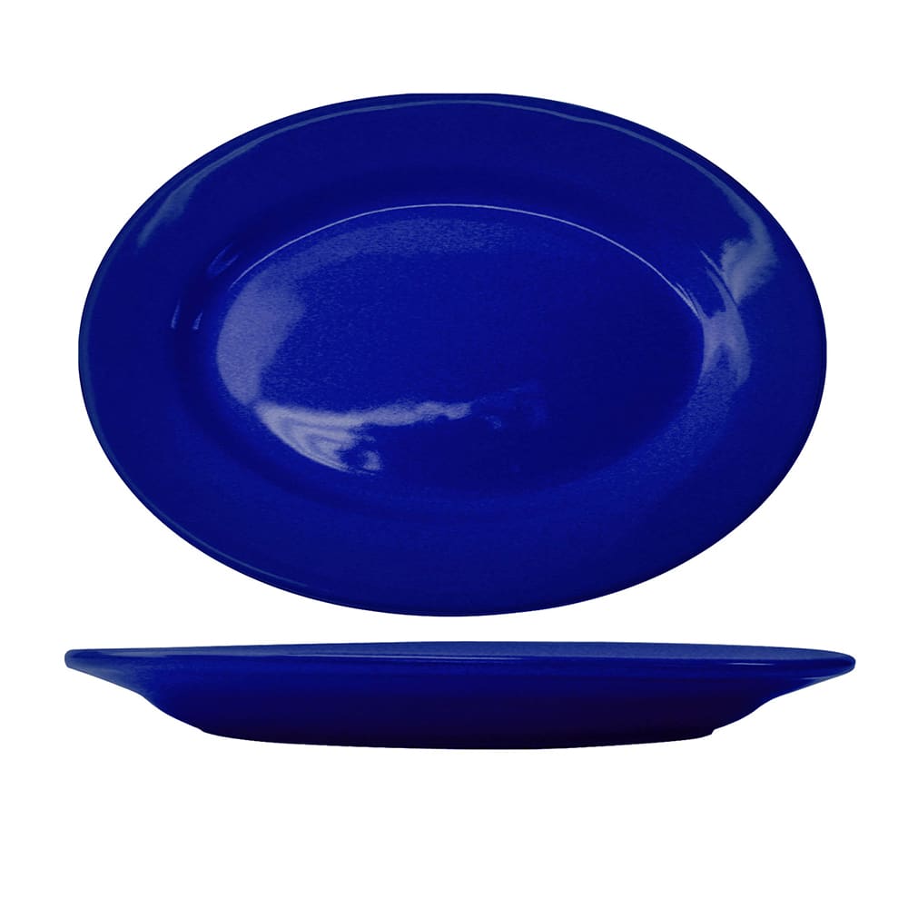 ITI 15 1/2" x 10 1/2" Oval Cancun™ Platter - Ceramic, Cobalt Blue (CA-51-CB)