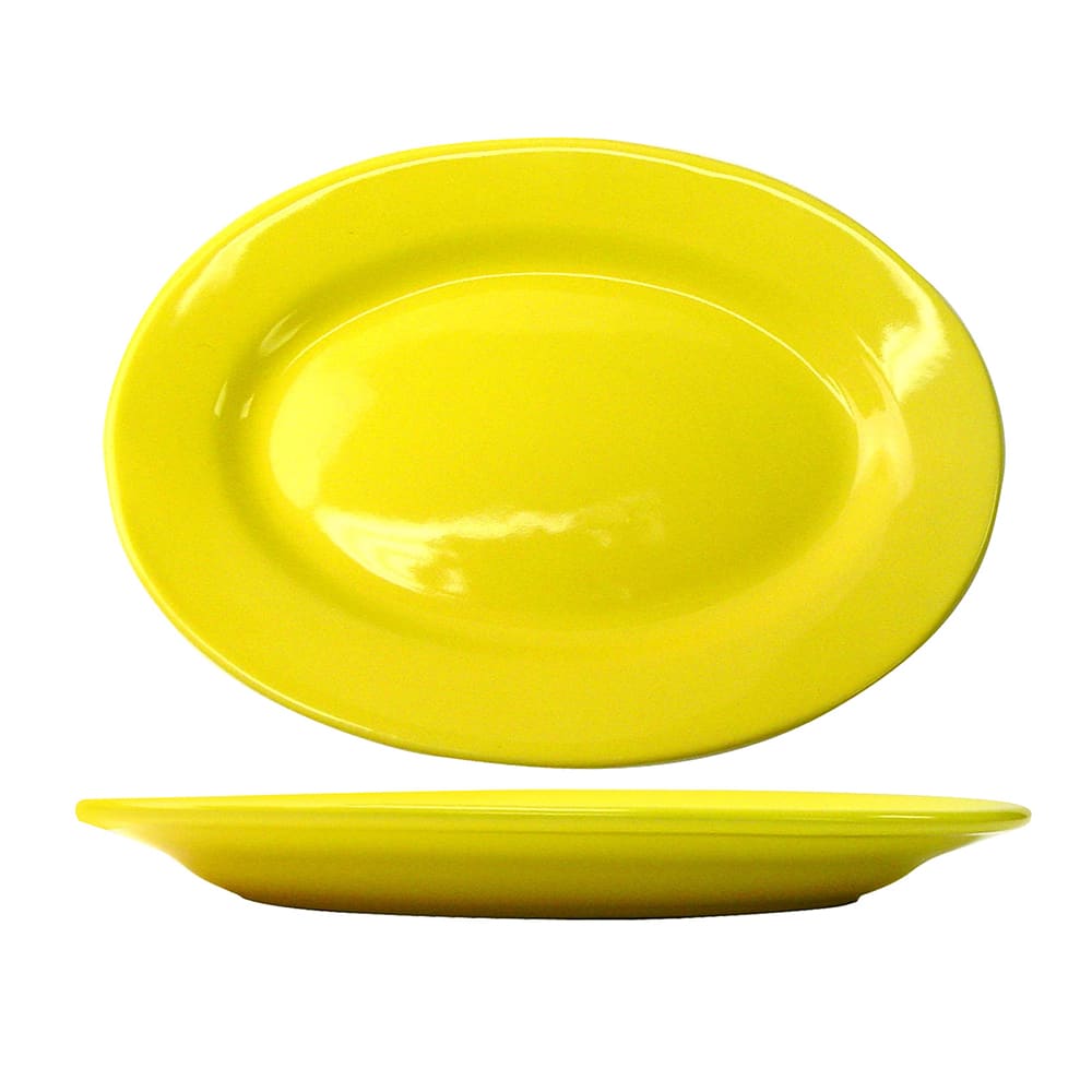 ITI 15 1/2" x 10 1/2" Oval Cancun™ Platter - Ceramic, Yellow (CA-51-Y)