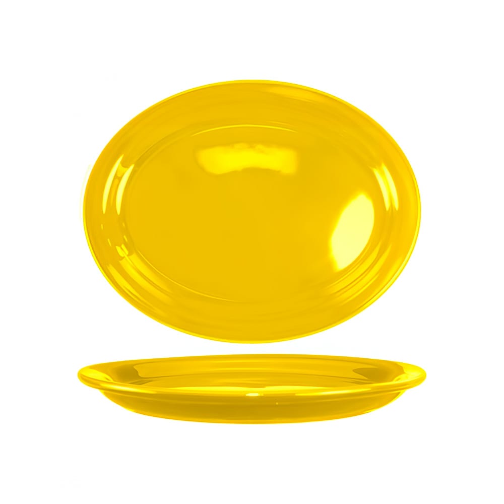 ITI 11 1/2" x 9 1/4" Oval Cancun™ Platter - Ceramic, Yellow (CAN-13-Y)