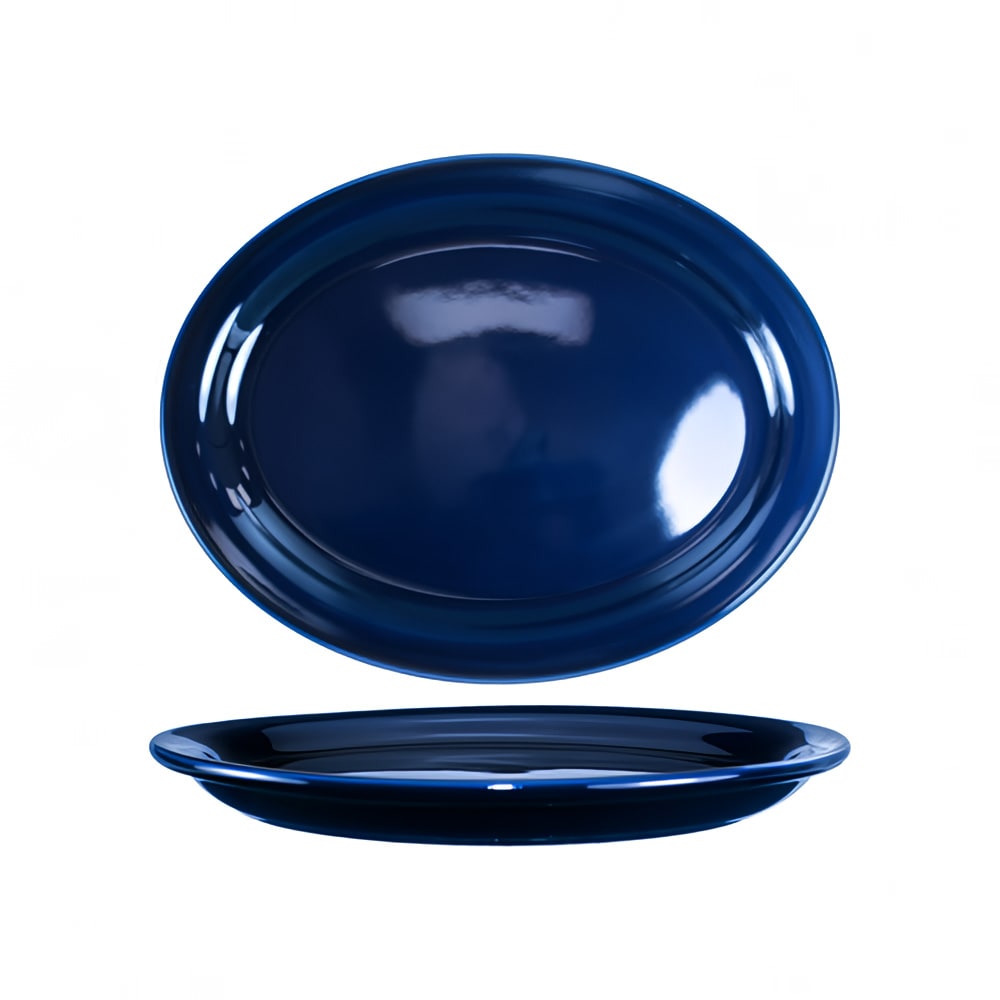 ITI 13 1/4" x 10 3/8" Oval Cancun™ Platter - Ceramic, Cobalt Blue (CAN-14-CB)