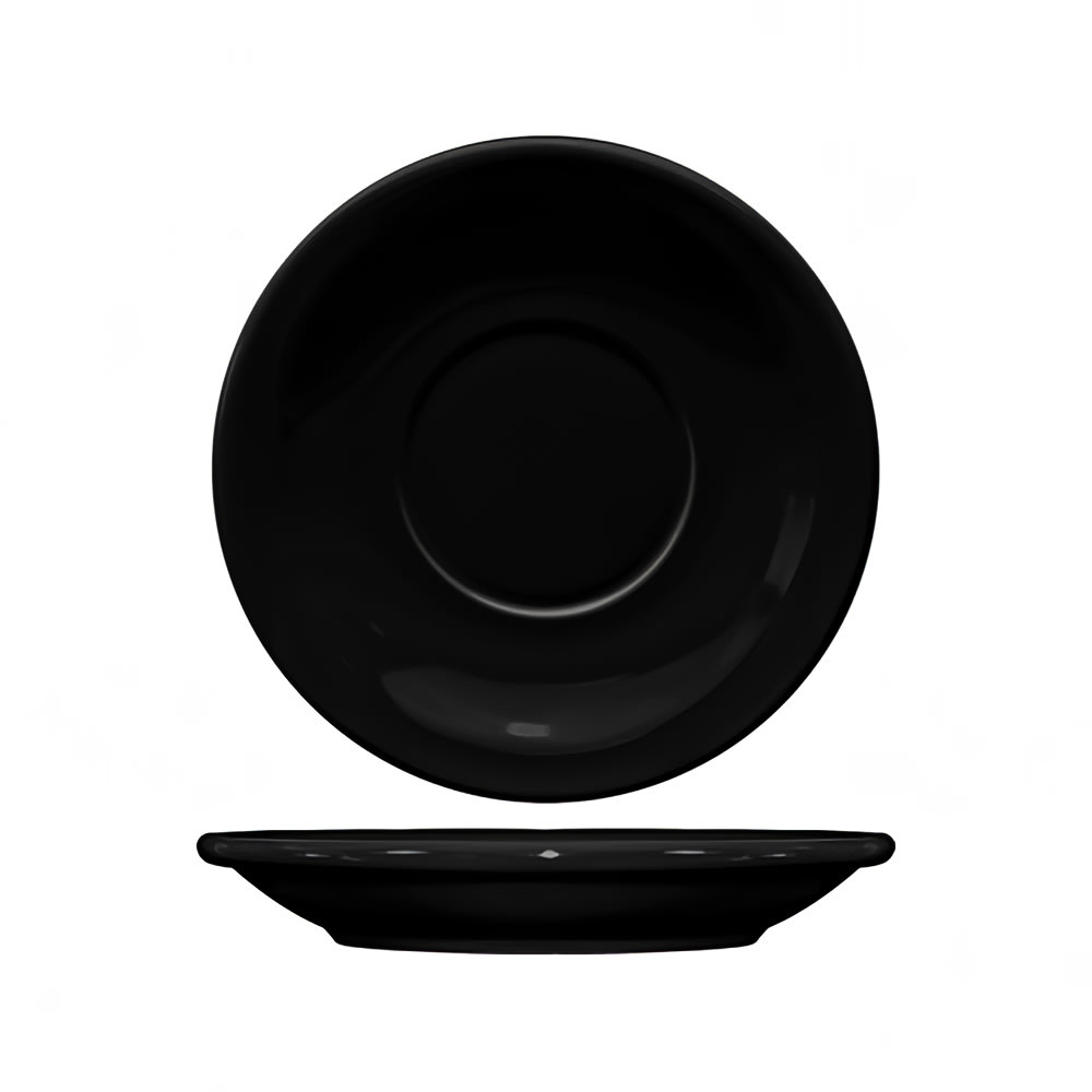 ITI 5 1/2" Round Cancun™ Saucer - Ceramic, Black (CAN-2-B)