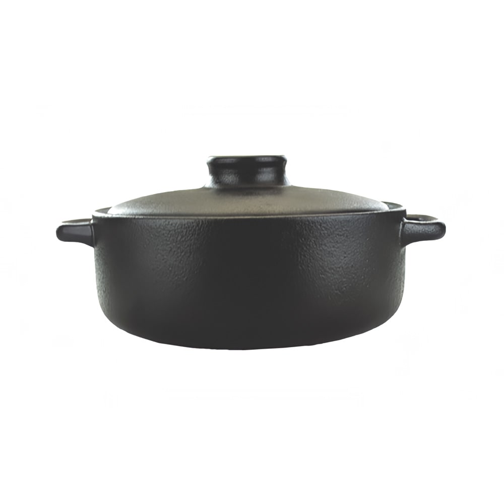 ITI 8 oz Round Casserole Dish - Ceramic, Black (CAS-40-B)