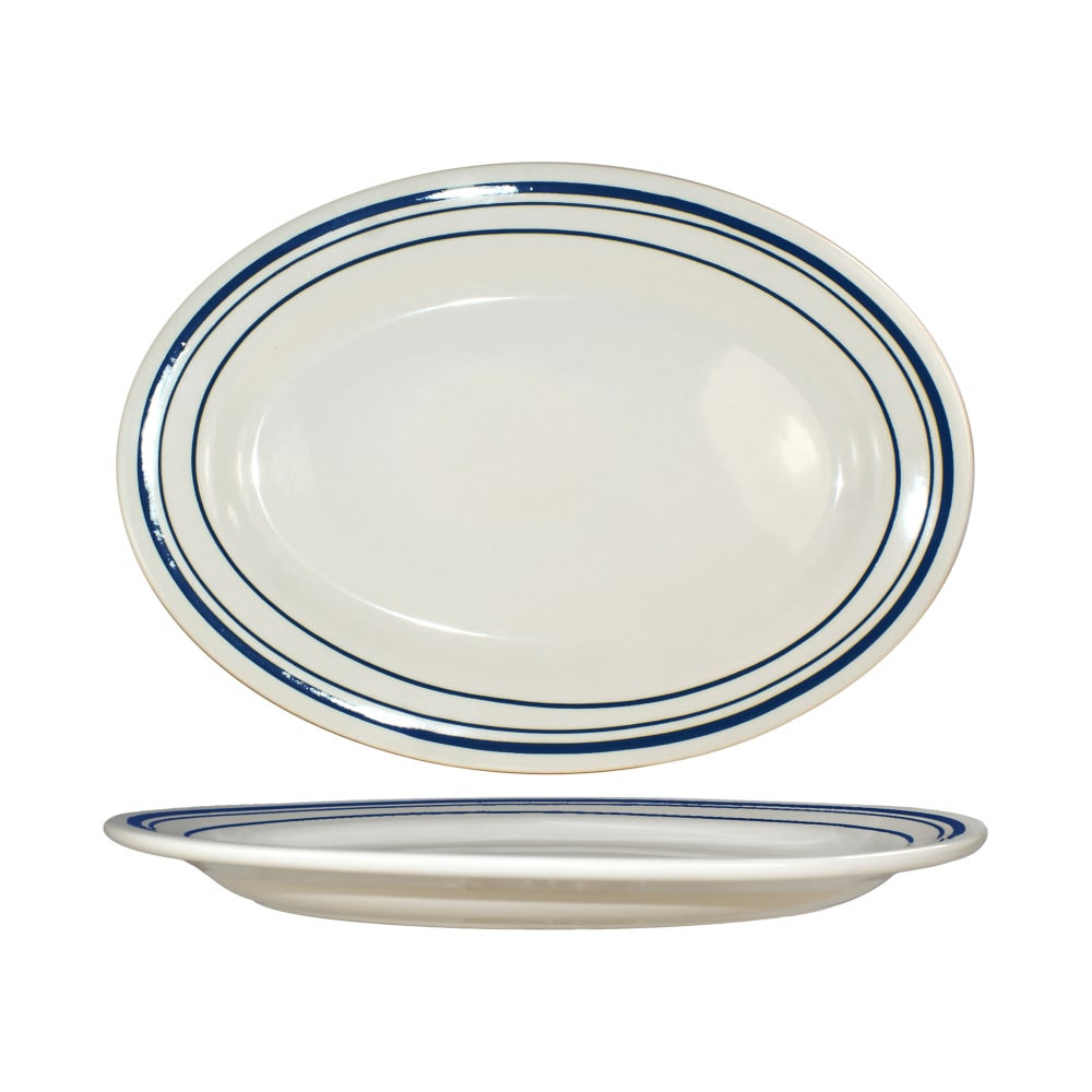 ITI 9 5/8" x 6 3/8" Oval Catania™ Platter - Ceramic, American White (CT-34)