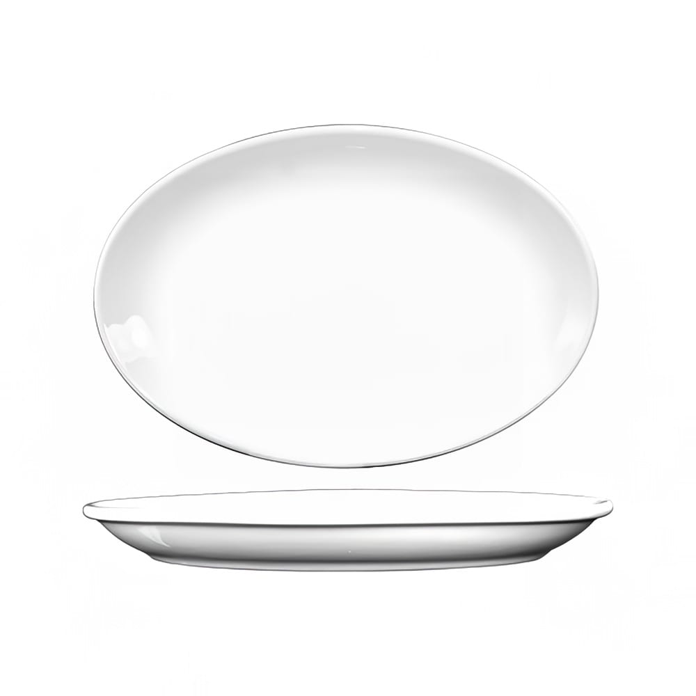 ITI 11 3/4" x 8" Oval Torino™ Platter - Porcelain, European White (TN-13/DO-13)