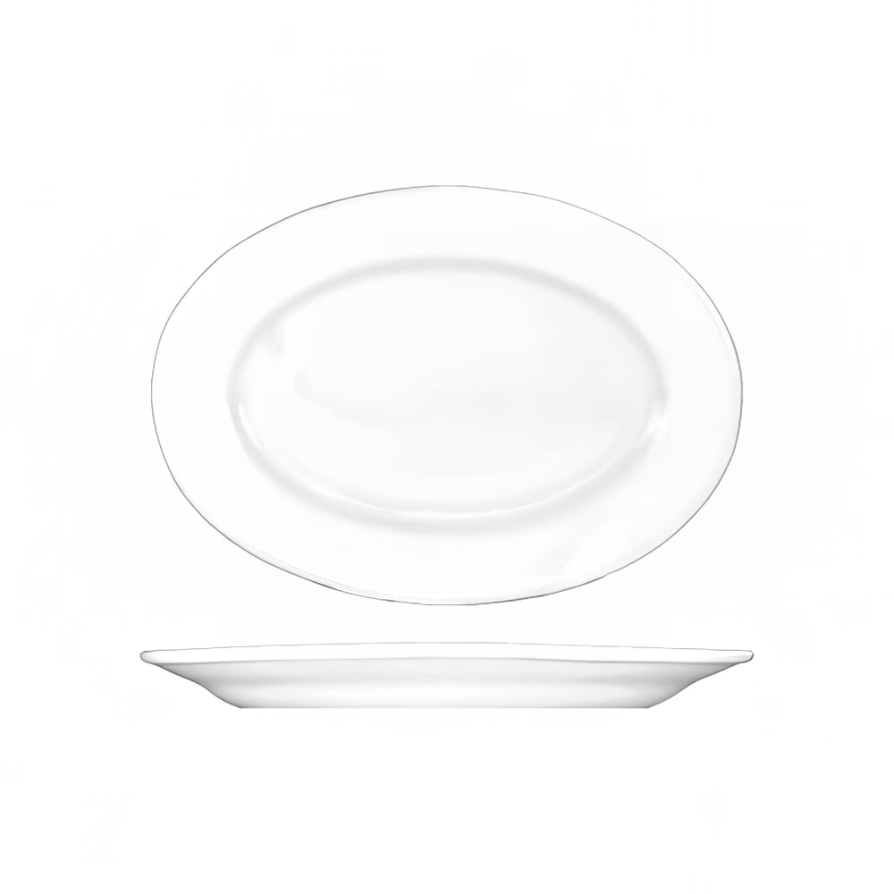 ITI 9 3/8" x 6 5/8" Oval Dover™ Platter - Porcelain, European White (DO-81)