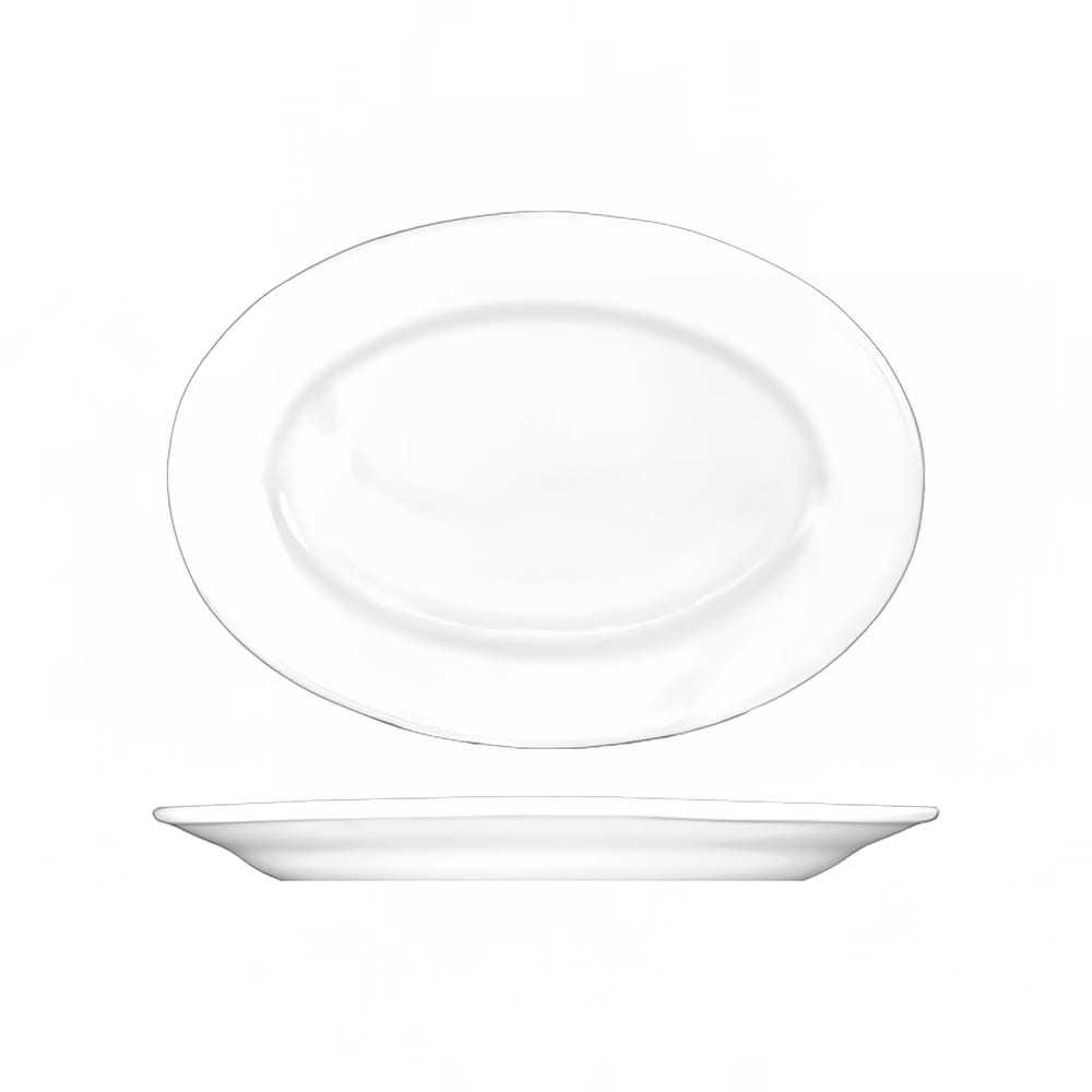 ITI 10 3/8" x 7 1/4" Oval Dover™ Platter - Porcelain, European White (DO-82)
