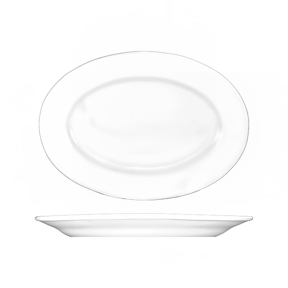 ITI 12 1/2" x 9" Oval Dover™ Platter - Porcelain, European White (DO-84)