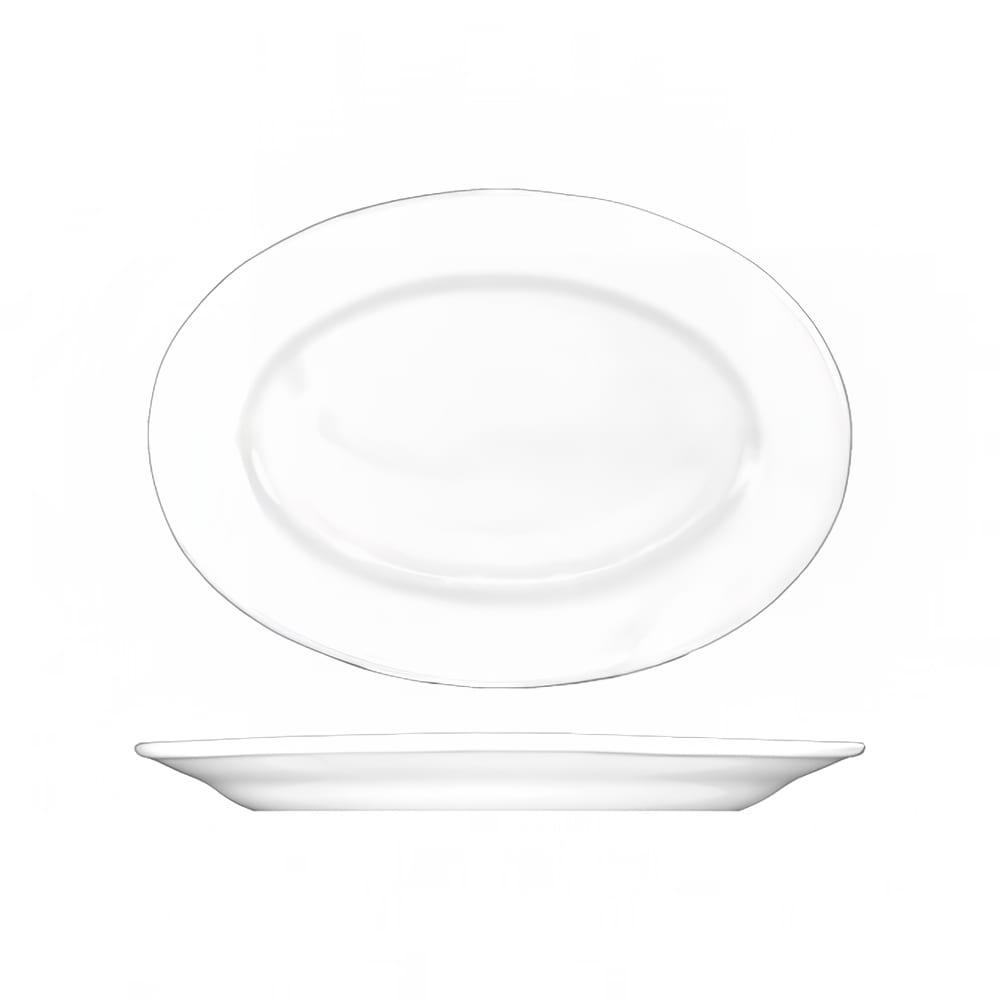 ITI 15 1/2" x 11 1/8" Oval Dover™ Platter - Porcelain, European White (DO-86)