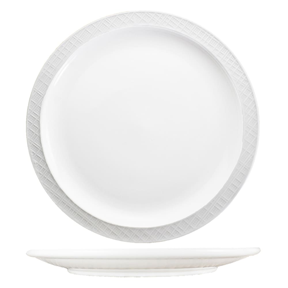 ITI 10 3/8" Round Dresden™ Plate - Porcelain, Bright White (DRN-16)