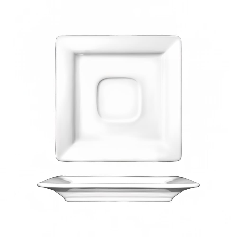 ITI 5 7/8" Square Elite™ Saucer - Porcelain, Bright White (EL-2)