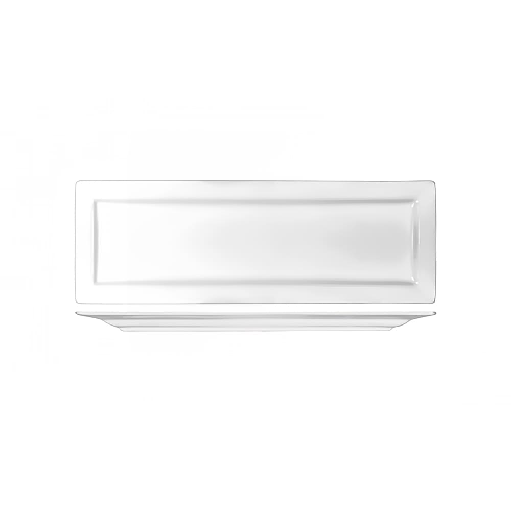 ITI 16 1/8" x 5 1/2" Rectangular Elite™ Platter - Porcelain, Bright White (EL-50)